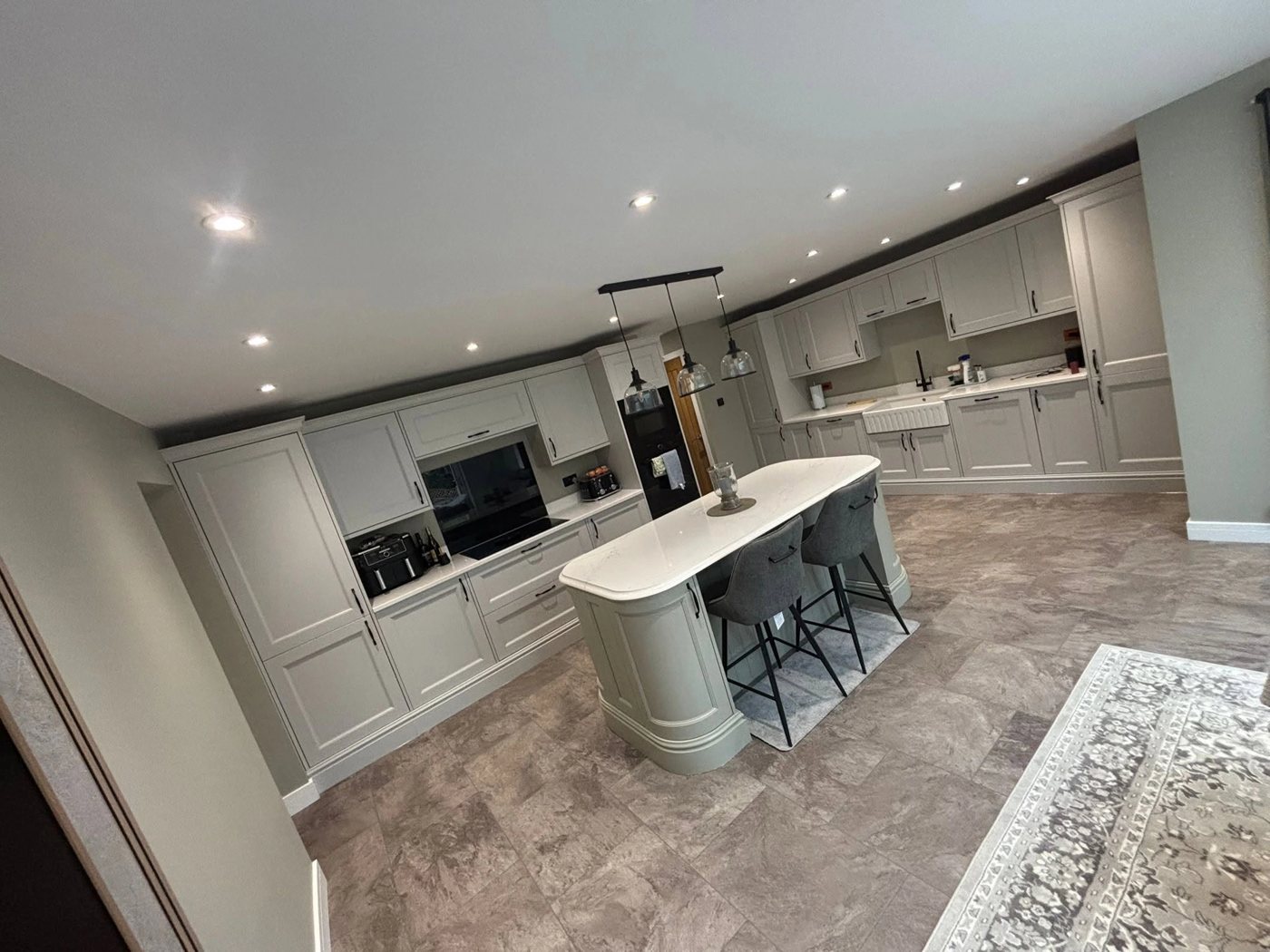 Shaker kitchen fit-out with island