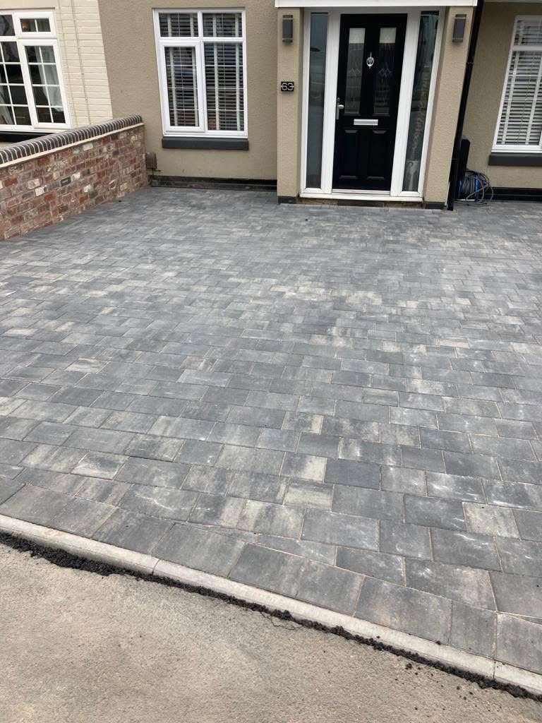 New block-paved driveway